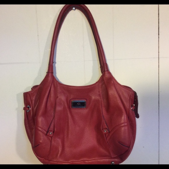 Leather Isaac Mizrahi Red Shoulder Bag - Picture 1 of 14